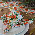 Gus and Ruby Letterpress - GR Gus & Ruby - Cream Poinsettia Bouquet Set of 4 Dinner Napkins