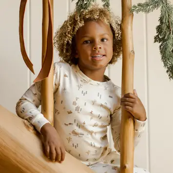 Rylee + Cru - RC Rylee + Cru - Organic Long Sleeve Pajama Set || Winter Town