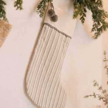 Rylee + Cru Inc. Rylee + Cru - Christmas Stocking || Forest Pinstripe
