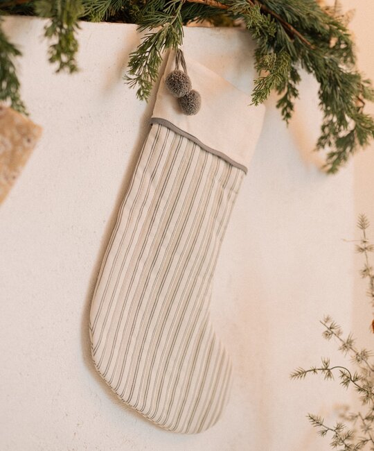 Rylee + Cru Inc. Rylee + Cru - Christmas Stocking || Forest Pinstripe