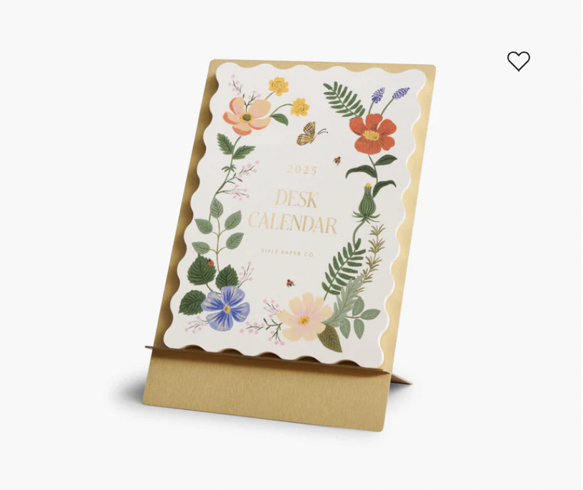 Rifle Paper Co - RP RP CADE - 2025 Strawberry Fields Brass Easel Desk Calendar