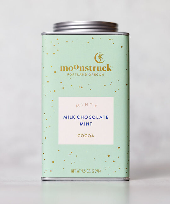 Moonstruck Chocolate Co. - MCC Moonstruck - Minty Hot Cocoa Tin, Milk Chocolate Mint
