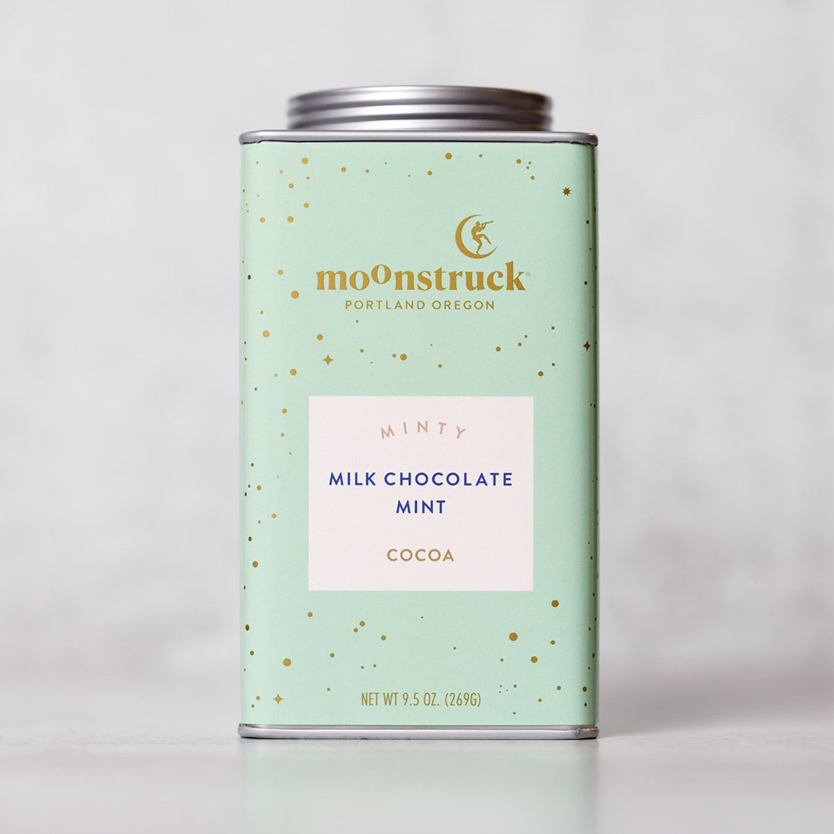 Moonstruck Chocolate Co. - MCC Moonstruck - Minty Hot Cocoa Tin, Milk Chocolate Mint