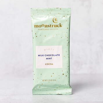 Moonstruck Chocolate Co. - MCC Moonstruck - Minty Hot Cocoa Single Pouch, Mint Milk Chocolate