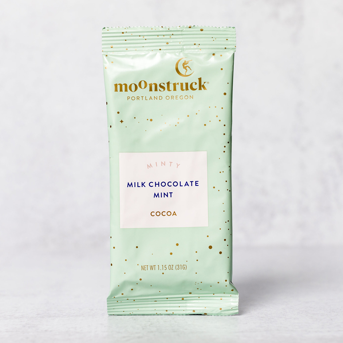 Moonstruck Chocolate Co. - MCC Moonstruck - Minty Hot Cocoa Single Pouch, Mint Milk Chocolate