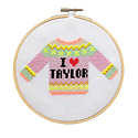 Cotton Clara - COCL I heart Taylor Sweater Hoop Cross Stitch Kit