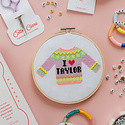 Cotton Clara - COCL I heart Taylor Sweater Hoop Cross Stitch Kit