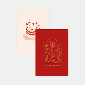Yummy Recipes Heart Cake Pocket Notebook Duo, Blank