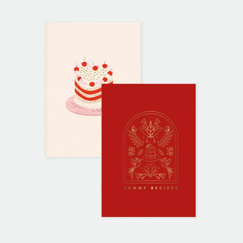 Yummy Recipes Heart Cake Pocket Notebook Duo, Blank
