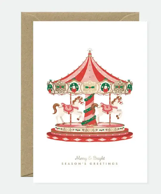 ATWGCHO0005 - Merry & Bright Carroussel Holiday Card