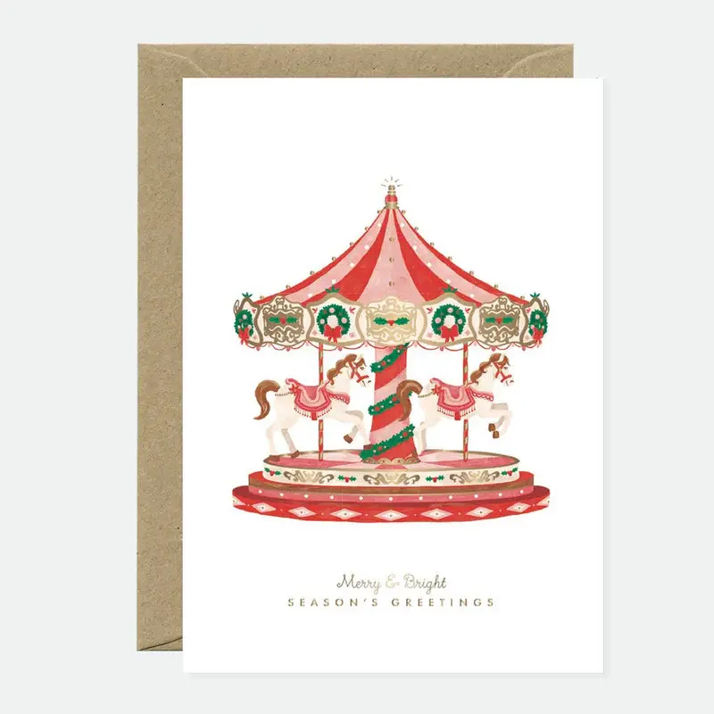 ATWGCHO0005 - Merry & Bright Carroussel Holiday Card
