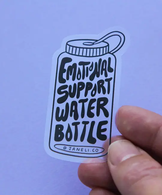 JaneLi.Co - JLC JLC ST - Emotional Support Water Bottle Sticker (clear)