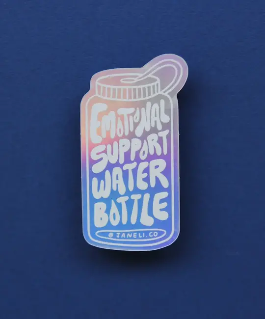 JaneLi.Co - JLC JLC ST - Emotional Support Water Bottle Sticker (Holographic)