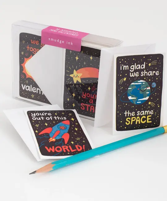 Smudge Ink - SI Smudge Ink - Outer Space Classroom Valentine Mini Boxed Note Set of 16