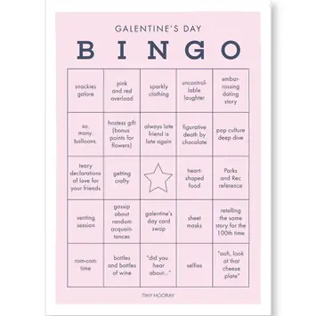 Tiny Hooray - TIH (formerly Little Goat, LG) TIH GPGA - Galentine's Day Bingo Game Notepad