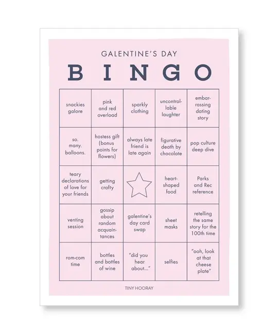 Tiny Hooray - TIH (formerly Little Goat, LG) TIH GPGA - Galentine's Day Bingo Game Notepad
