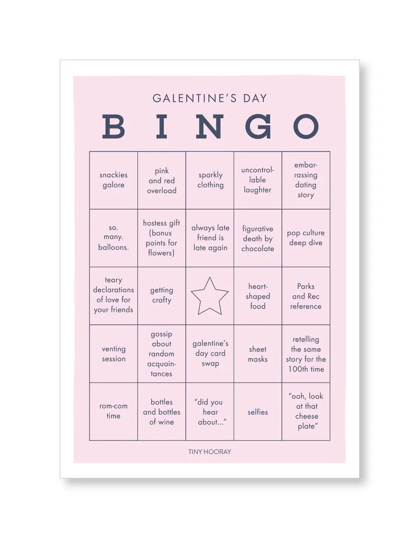 Tiny Hooray - TIH (formerly Little Goat, LG) TIH GPGA - Galentine's Day Bingo Game Notepad