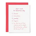 Tiny Hooray - TIH (formerly Little Goat, LG) TIHGCVD0005 - What I Want For Valentine's Day Checklist Card