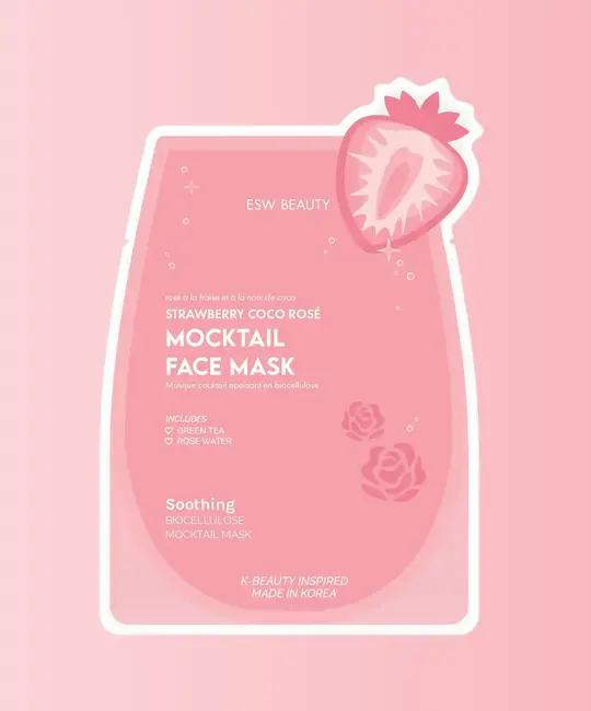 ESW Beauty - ESW ESW APPR - Strawberry Coco Rosé Soothing Biocellulose Mocktail Mask