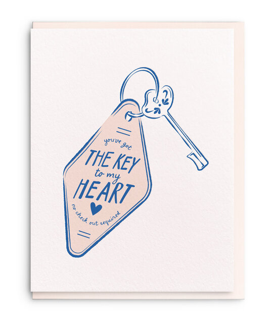 Dahlia Press - DAP DAPGCLO0019 - Key to My Heart Vintage Motel Keychain Love Card