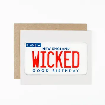 Dear Hancock - DH DHGCBI - License Plate Wicked Good Birthday Card
