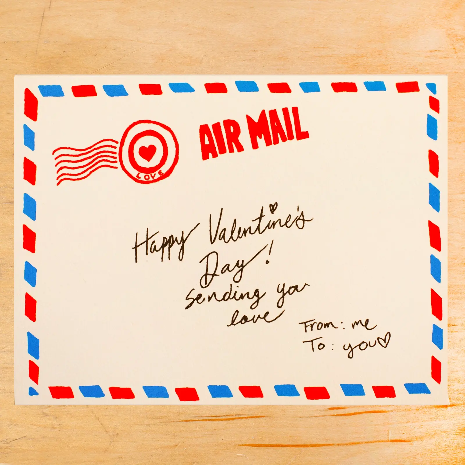 Gold Teeth Brooklyn - GTB GTBGCVD0037 - Valentine's Day Air Mail Envelope Card