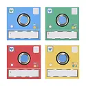 Meri Meri - MEM Meri Meri - Instant Camera Classroom Valentine's Note Set with Sticker, Set of 24