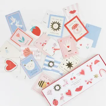 Meri Meri - MEM Meri Meri - Icons Classroom Valentine's Note Set with Sticker, Set of 24