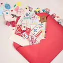 Meri Meri - MEM Meri Meri - Icons Classroom Valentine's Note Set with Sticker, Set of 24