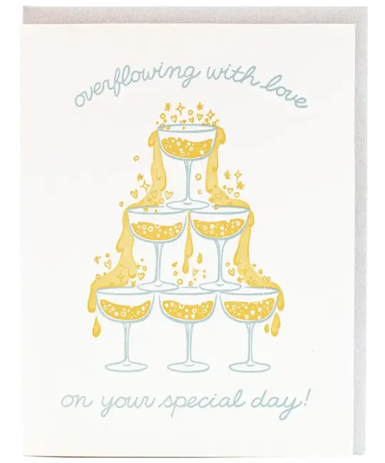 Smudge Ink - SI SIGCWE0013 - Overflowing with Love Champagne Tower Wedding Card