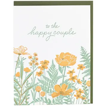 Smudge Ink - SI SIGCWE - Field of Flowers Happy Couple Wedding Card