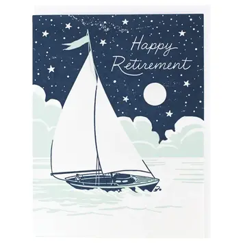 Smudge Ink - SI SIGCRE0001 - Nighttime Sailboat Retirement Card