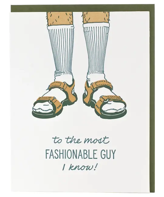 Smudge Ink - SI SIGCFD - Fashionable Guy Socks & Sandals Father's Day Card