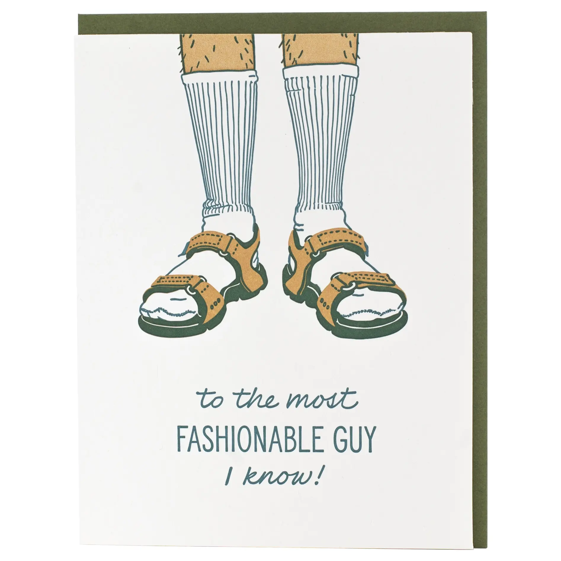 Smudge Ink - SI SIGCFD - Fashionable Guy Socks & Sandals Father's Day Card