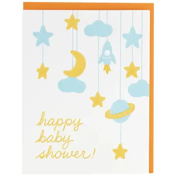 Smudge Ink - SI SIGCBA - Space Mobile Baby Shower Card