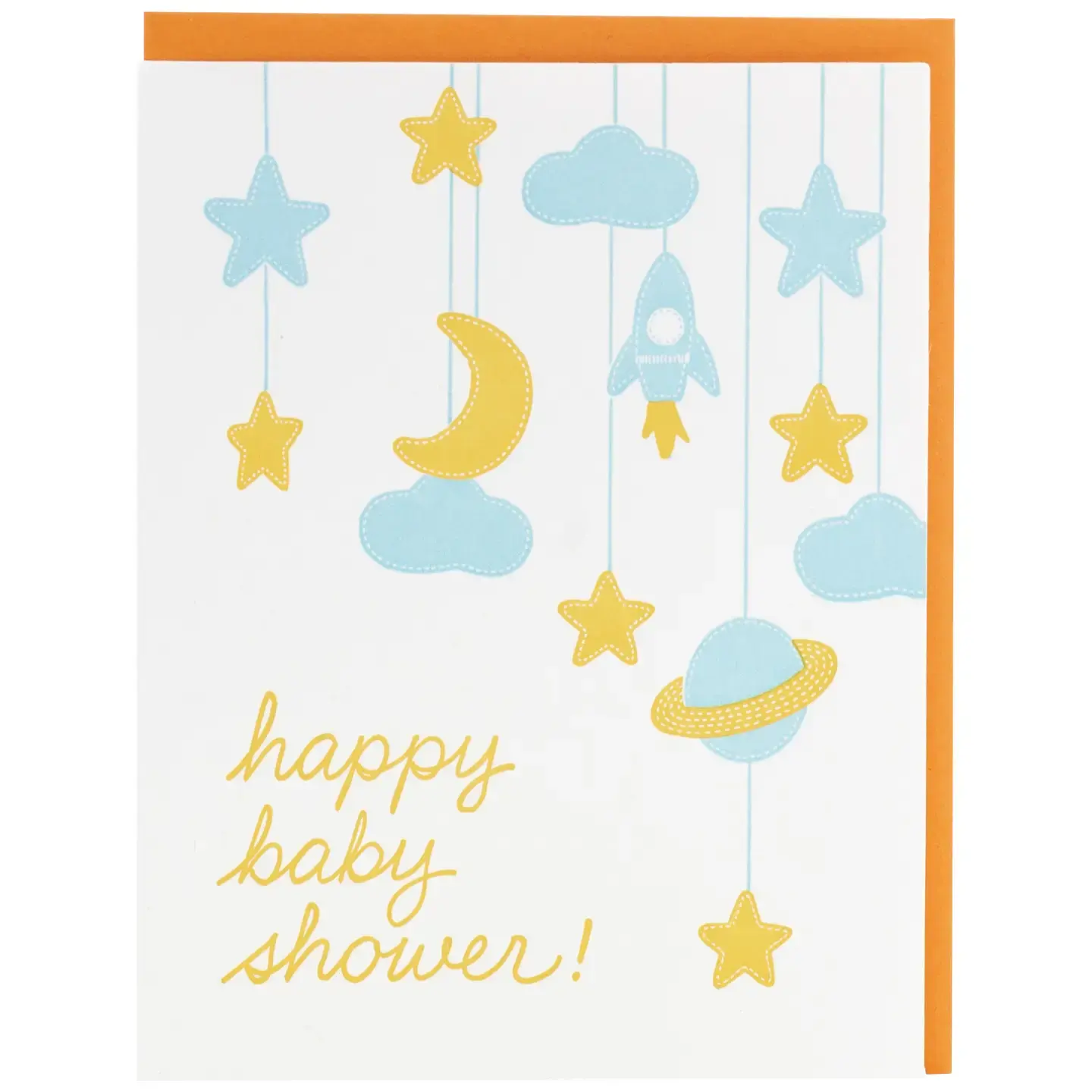 Smudge Ink - SI SIGCBA - Space Mobile Baby Shower Card