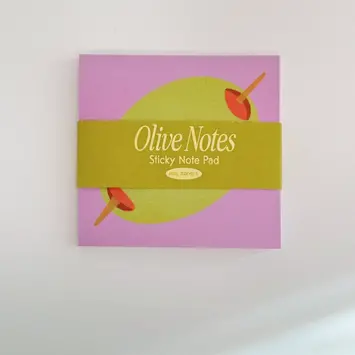 Mel Andrel - MA MA OS - Olive Sticky Notes Pink