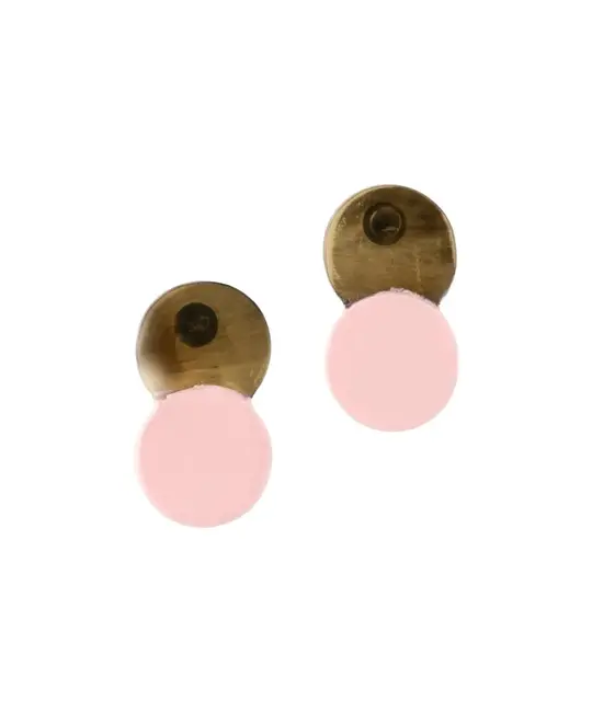 Sunshine Tienda - ST ST JEEA - Pink Mini Double Circle Stud Earrings