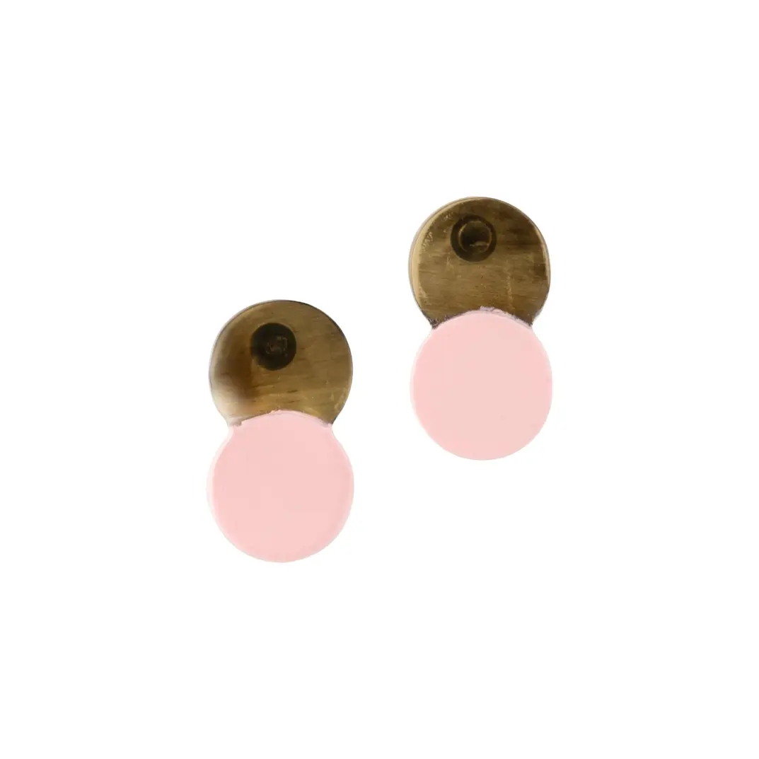 Sunshine Tienda - ST ST JEEA - Pink Mini Double Circle Stud Earrings