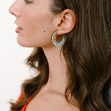 Sunshine Tienda - ST ST JEEA - Botanical Wheel Hoop Earrings