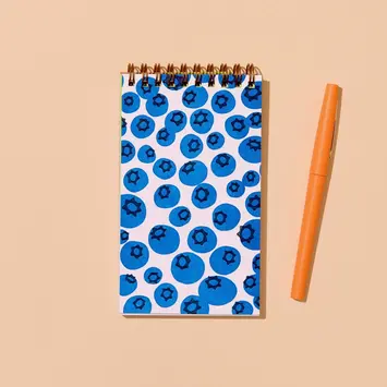 and Here We Are - AHW AHW NBPO - Blueberries Top Spiral Pocket Notebook, Lined