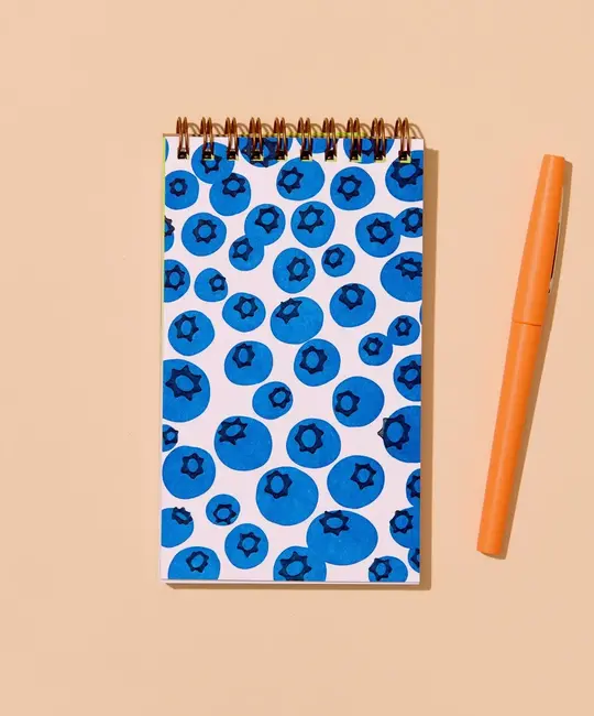 and Here We Are - AHW AHW NBPO - Blueberries Top Spiral Pocket Notebook, Lined