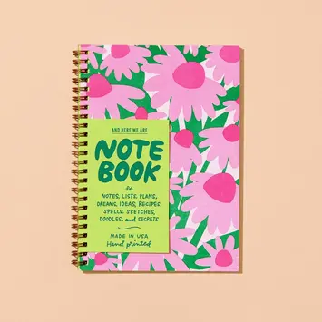 and Here We Are - AHW AHW NBLI - Coneflower Wildflower Spiral Notebook, lined