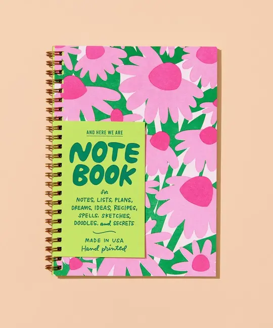 and Here We Are - AHW AHW NBLI - Coneflower Wildflower Spiral Notebook, lined