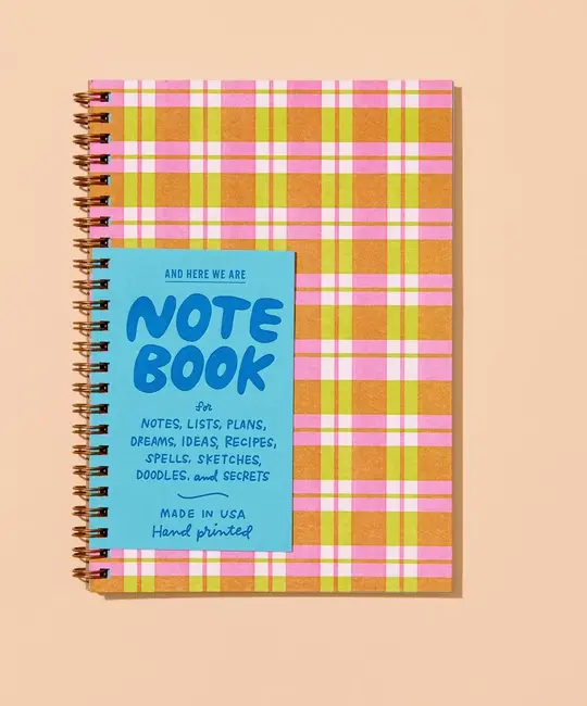 and Here We Are - AHW AHW NBLI - Gingham Picnic Spiral Notebook, lined