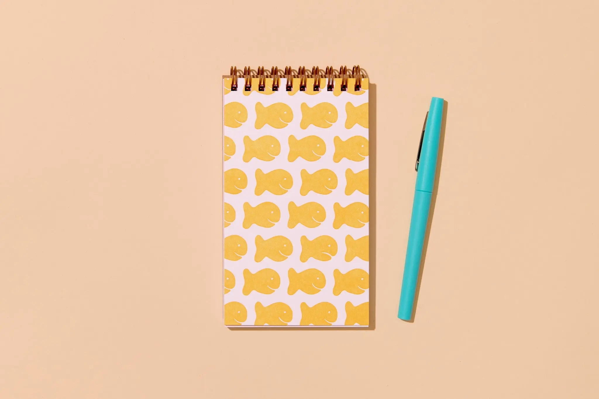 and Here We Are - AHW AHW NBPO - Goldfish Crackers Top Spiral Pocket Notebook, Lined
