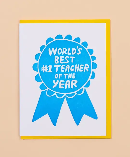 and Here We Are - AHW AHWGCMI - Blue Ribbon Teacher Appreciation Card