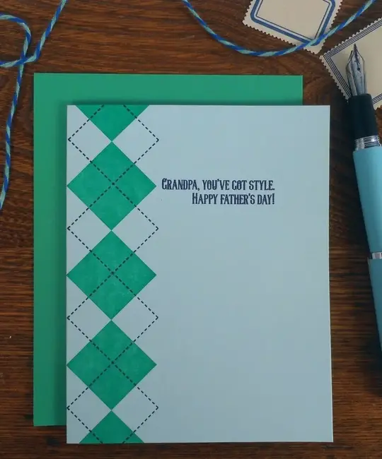 A. Favorite - AF AFGCFD0008 - Argyle Style Grandpa Father's Day Card