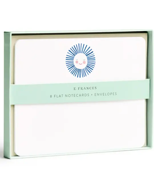 E. Frances Paper Studio - EF EF NSBL - Blue Sunshine Flat Notes Boxed, Set of 8