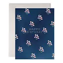 E. Frances Paper Studio - EF EFGCBI0090 - Dainty Flowers Block Print Blue Birthday Card
